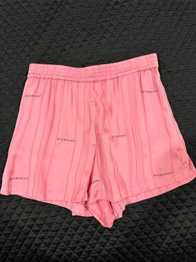 Givenchy Pink Logo-Print Satin Shorts